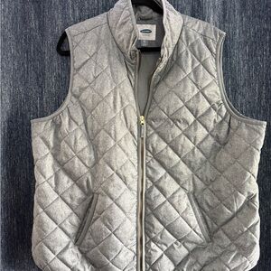 Old Navy Light Gray Quilted Vest